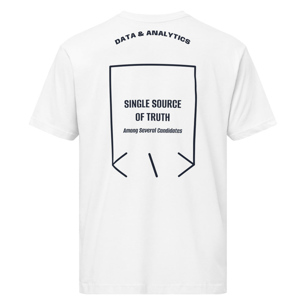 Single Source Of Truth — White Navy back mockup