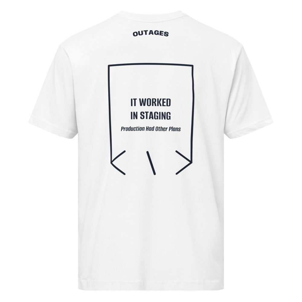 It Worked In Staging — White Navy back mockup