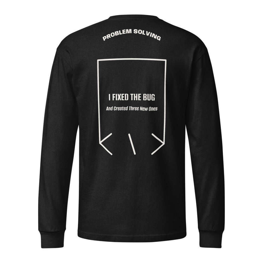 I Fixed The Bug — Black Vintage White back mockup