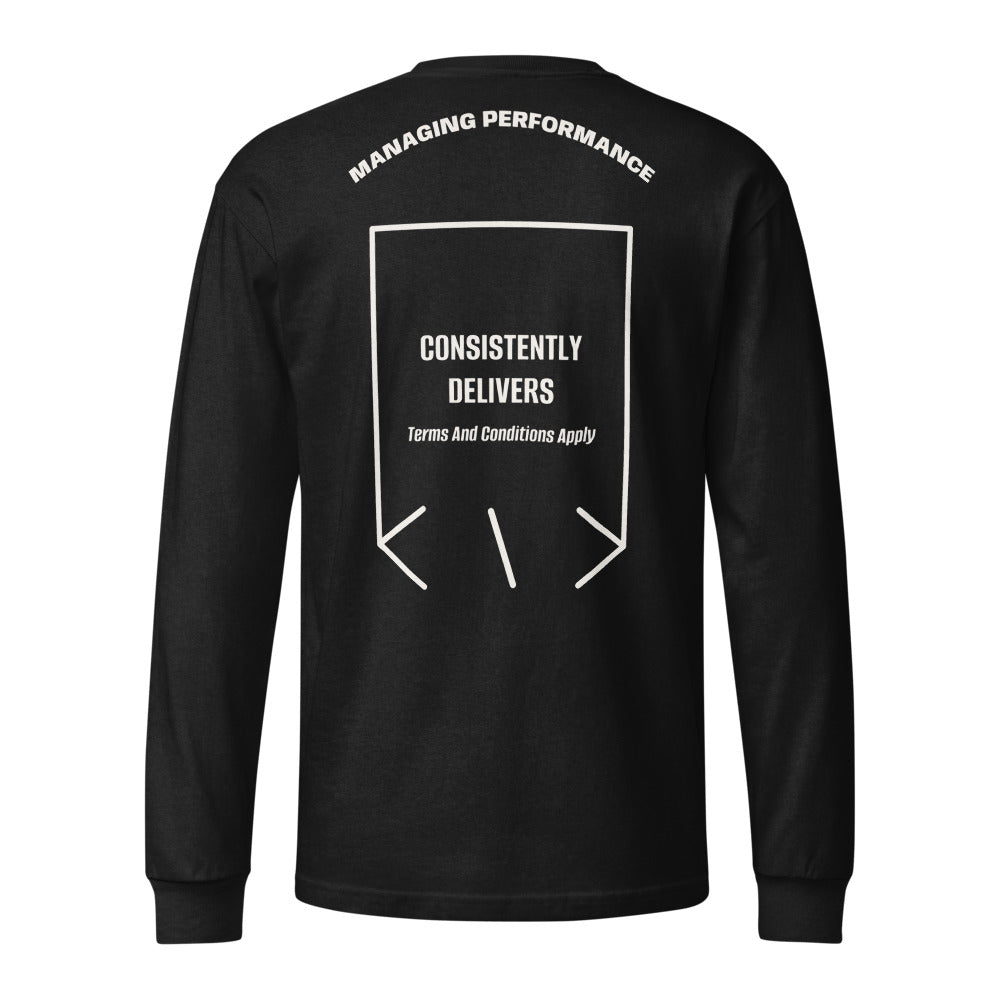 Consistently Delivers — Black Vintage White back mockup