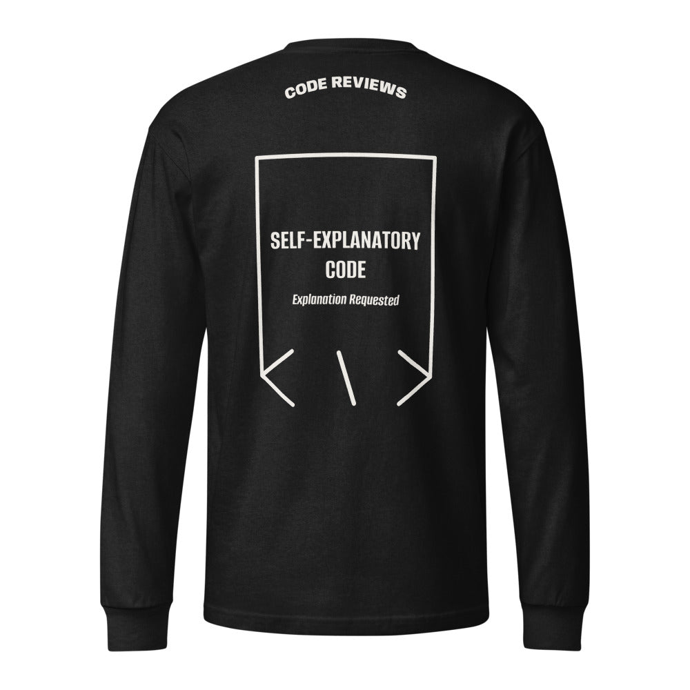 Self-Explanatory Code — Black Vintage White back mockup