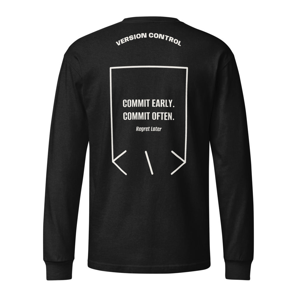 Commit Early. Commit Often. — Black Vintage White back mockup