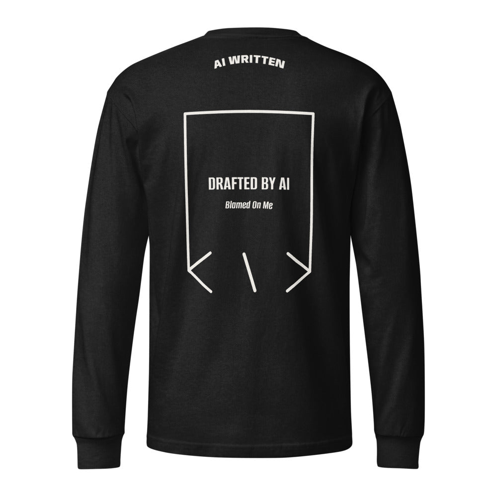 Drafted By AI — Black Vintage White back mockup