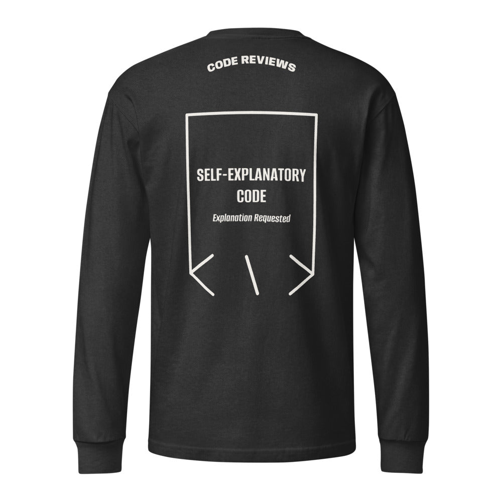 Self-Explanatory Code — Washed Black Vintage White back mockup