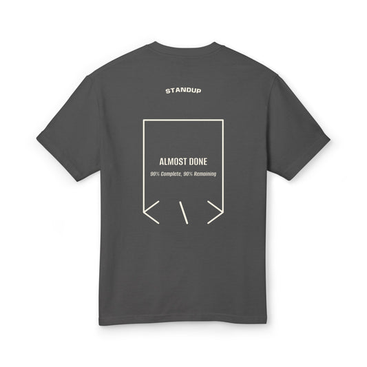 Almost Done — secondary back mockup