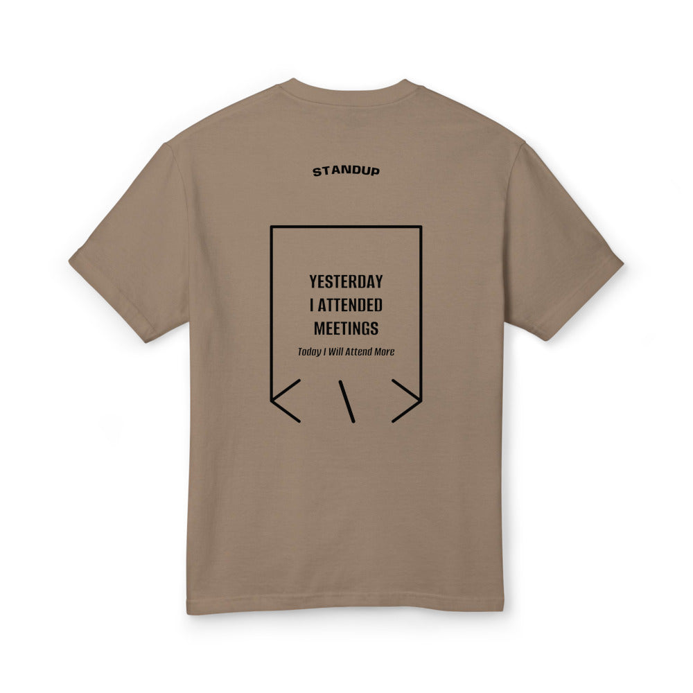 Yesterday I Attended Meetings — Faded Brown Black back mockup
