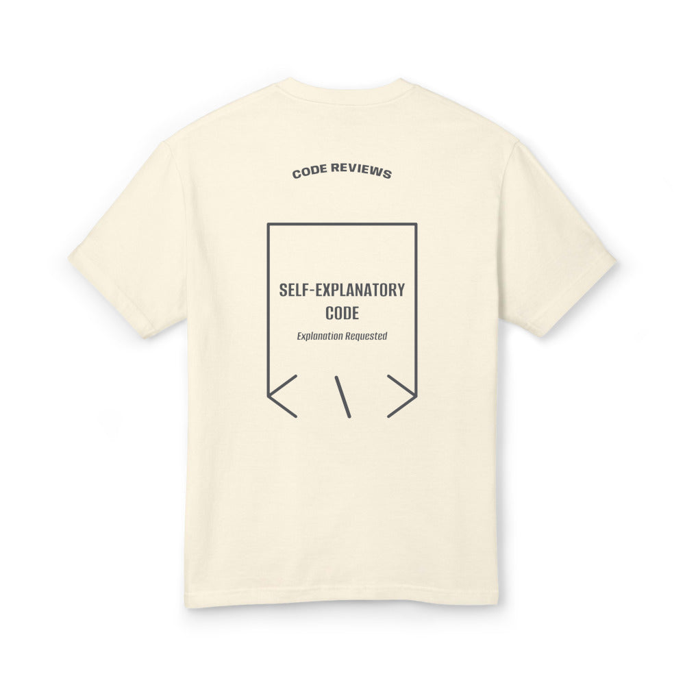 Self-Explanatory Code — secondary back mockup