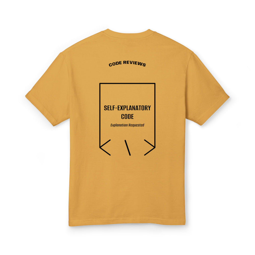 Self-Explanatory Code — Faded Mustard Black back mockup