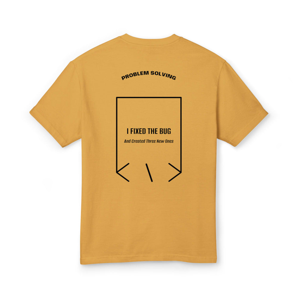 I Fixed The Bug — Faded Mustard Black back mockup