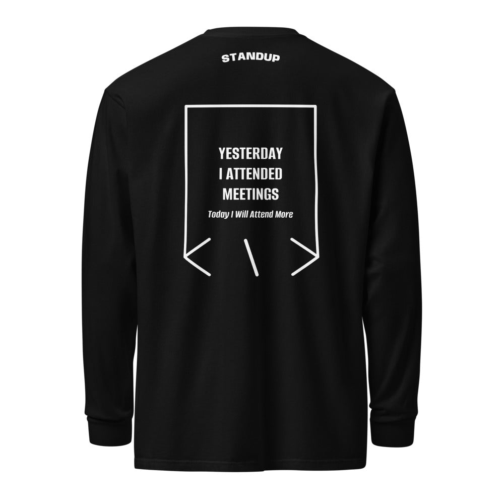 Yesterday I Attended Meetings — Black White back mockup