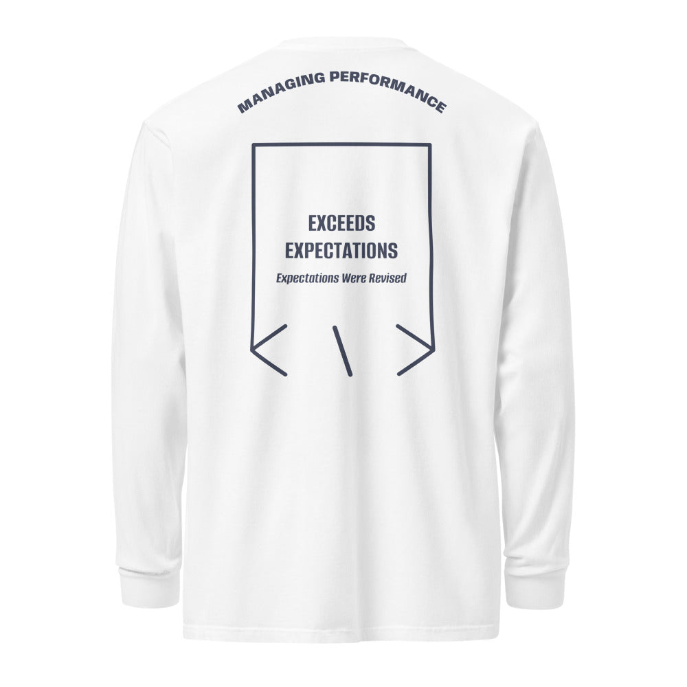 Exceeds Expectations — White Navy back mockup
