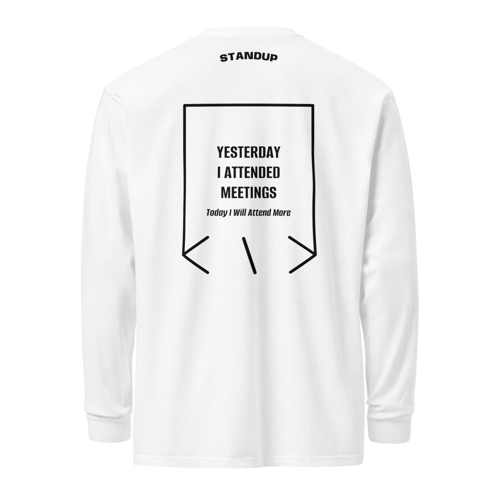 Yesterday I Attended Meetings — White Black back mockup