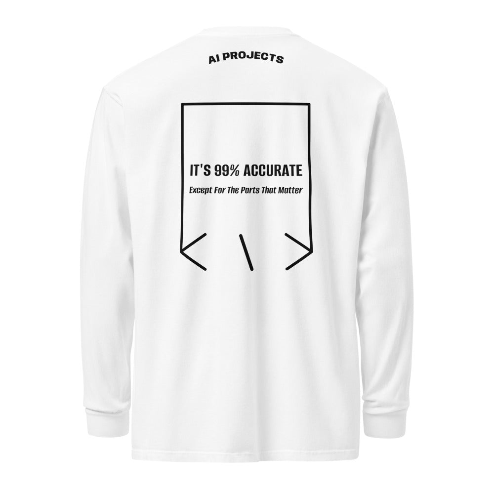 It's 99% Accurate — White Black back mockup