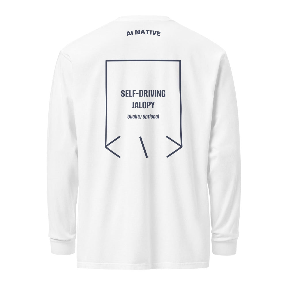 Self-Driving Jalopy — White Navy back mockup