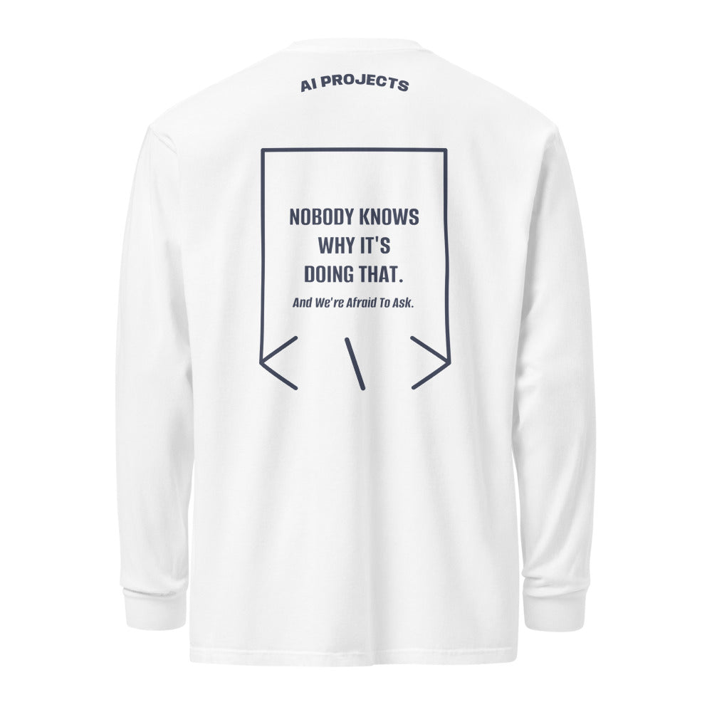 Nobody Knows Why It's Doing That. — White Navy back mockup