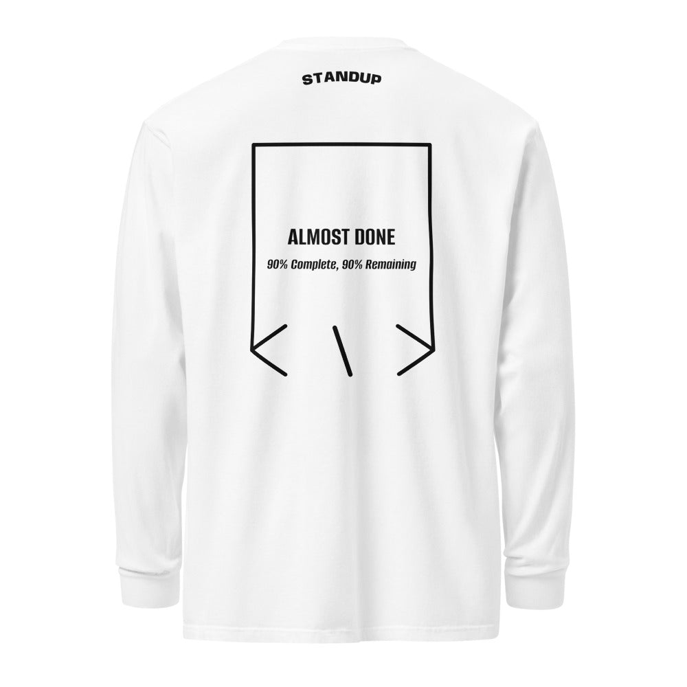 Almost Done — White Black back mockup