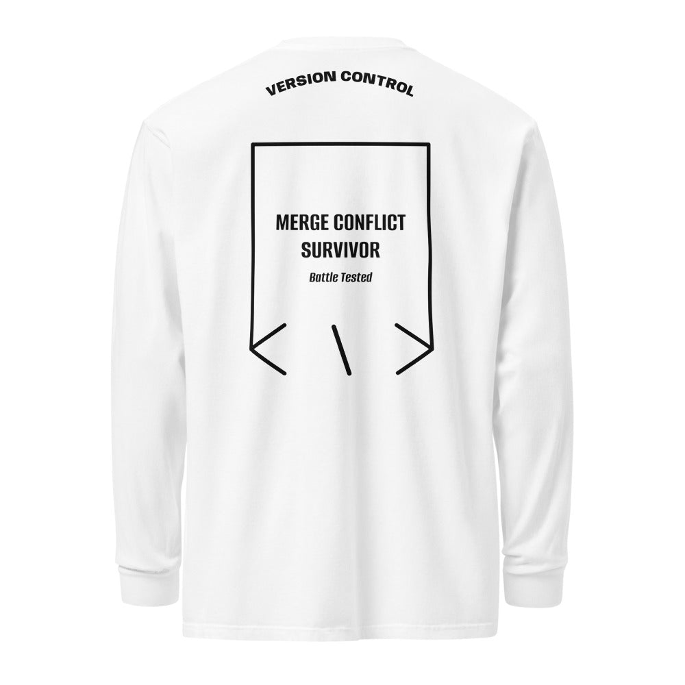 Merge Conflict Survivor — White Black back mockup