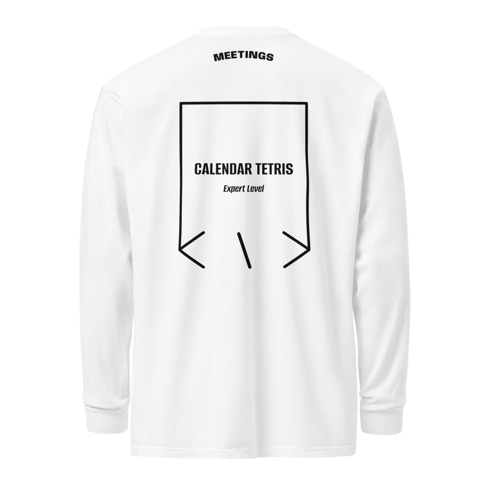 Calendar Tetris — White Black back mockup