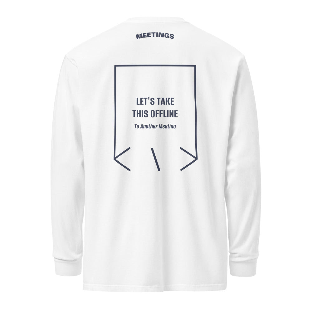 Let's Take This Offline — White Navy back mockup