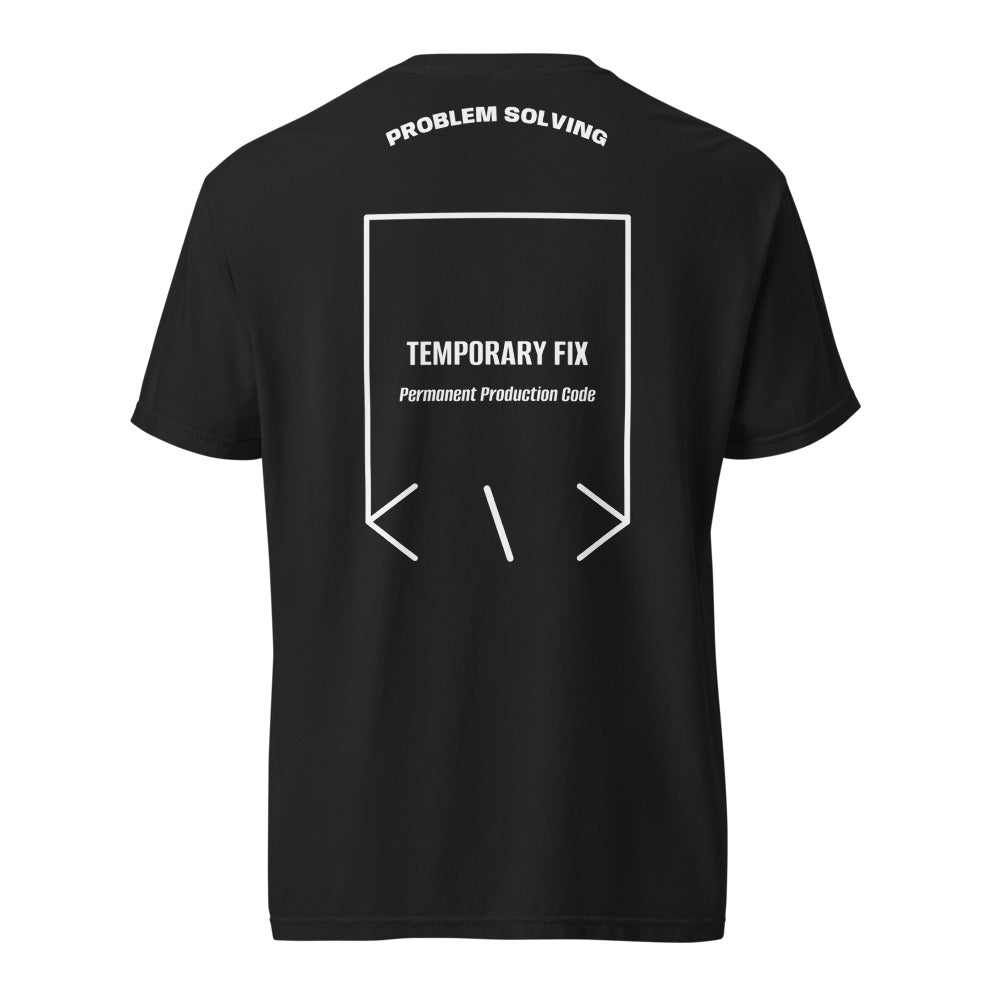 Temporary Fix — Black White back mockup