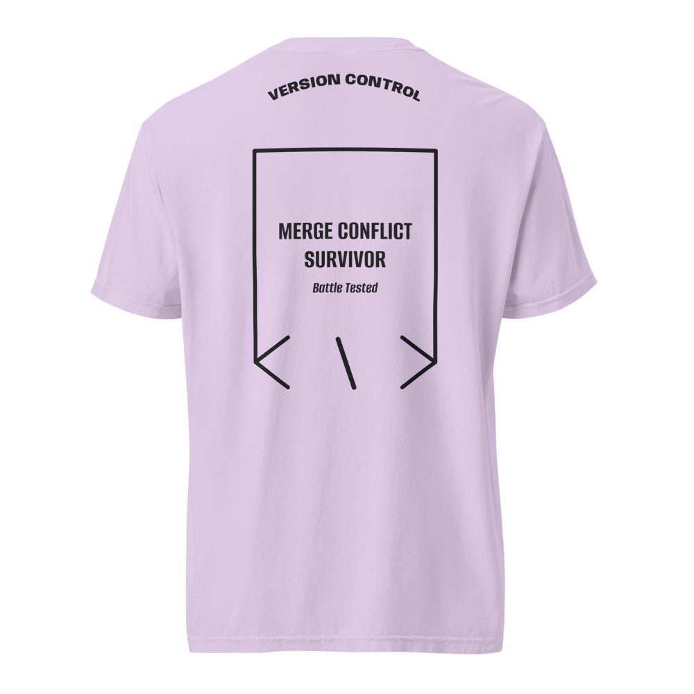 Merge Conflict Survivor — Orchid Black back mockup