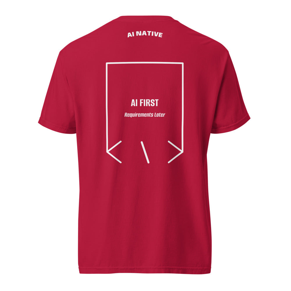 AI First — Red White back mockup