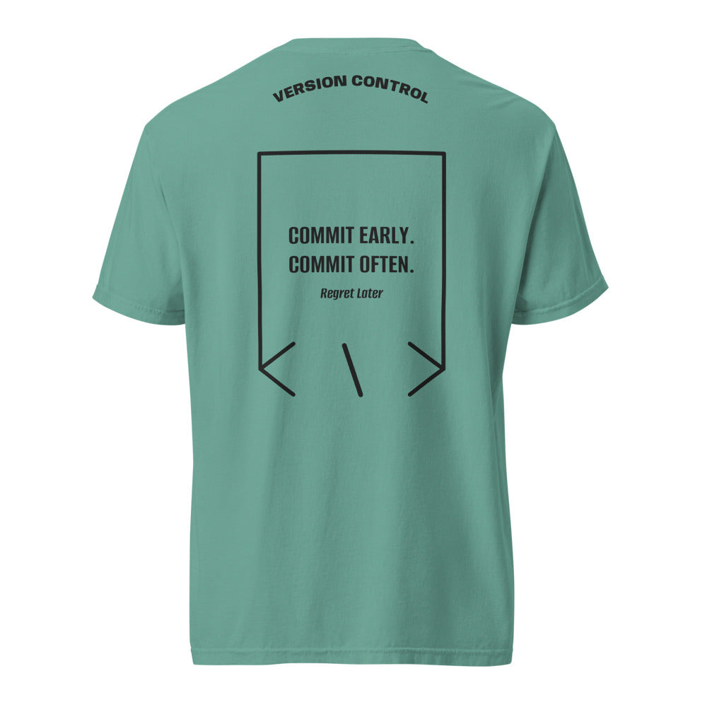 Commit Early. Commit Often. — Seafoam Black back mockup