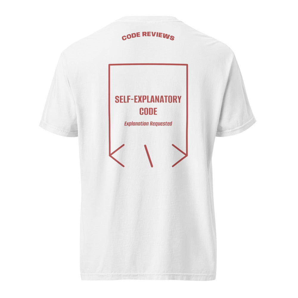 Self-Explanatory Code — secondary back mockup