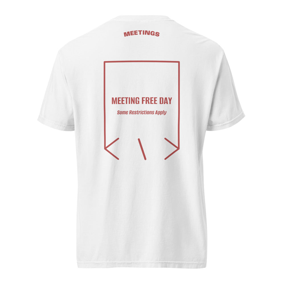 Meeting Free Day — White Crimson back mockup