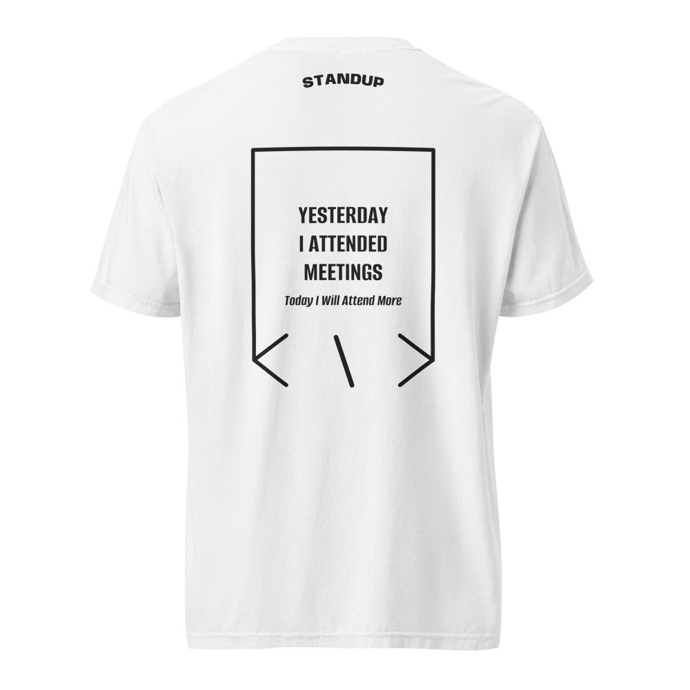 Yesterday I Attended Meetings — White Black back mockup
