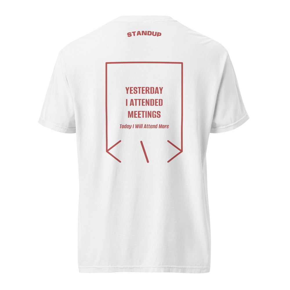 Yesterday I Attended Meetings — White Crimson back mockup