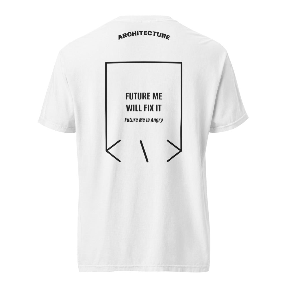Future Me Will Fix It — White Black back mockup