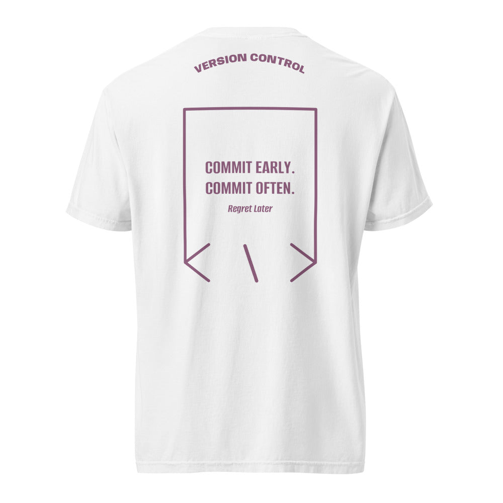 Commit Early. Commit Often. — secondary back mockup