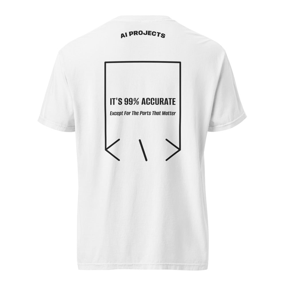 It's 99% Accurate — White Black back mockup
