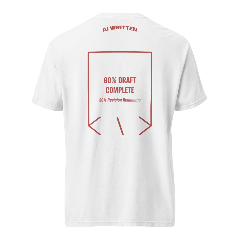 90% Draft Complete — White Crimson back mockup