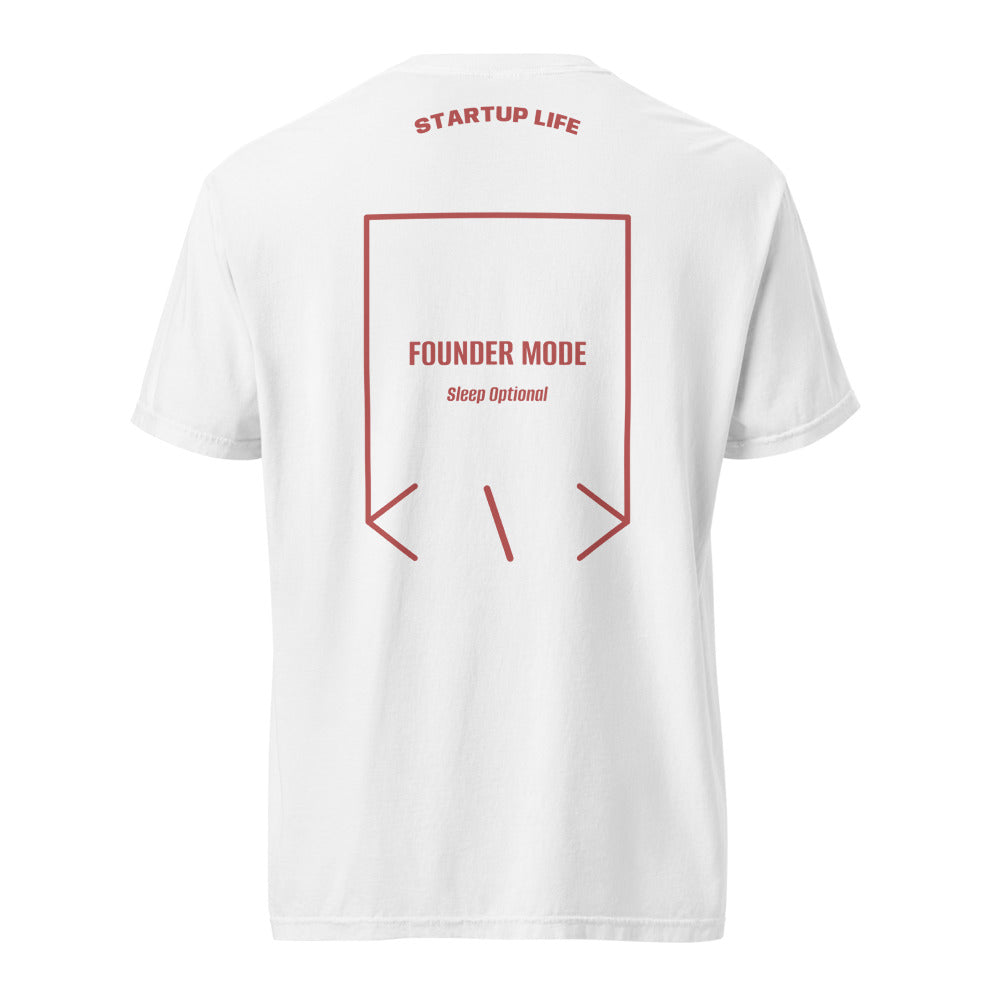 Founder Mode — White Crimson back mockup