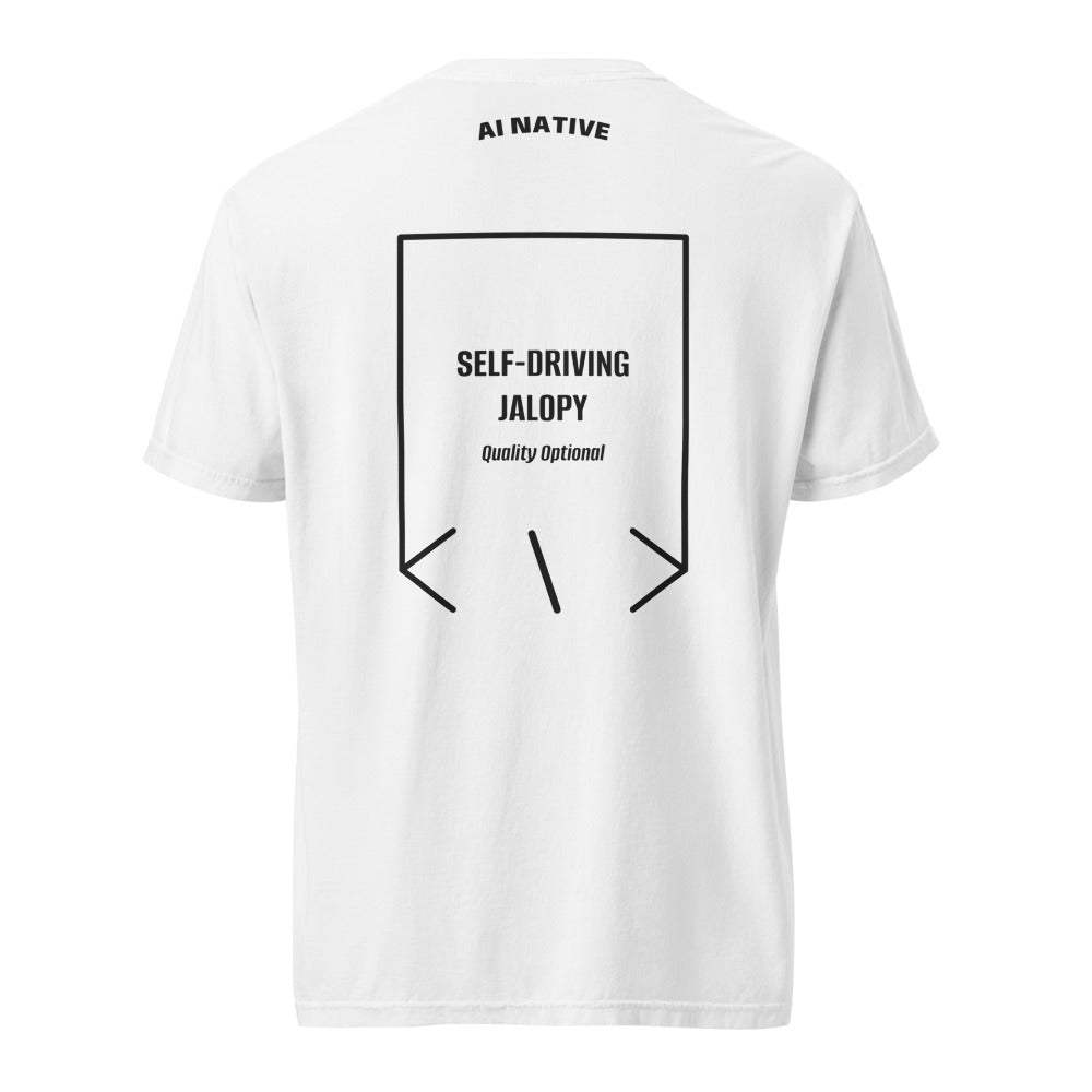 Self-Driving Jalopy — White Black back mockup