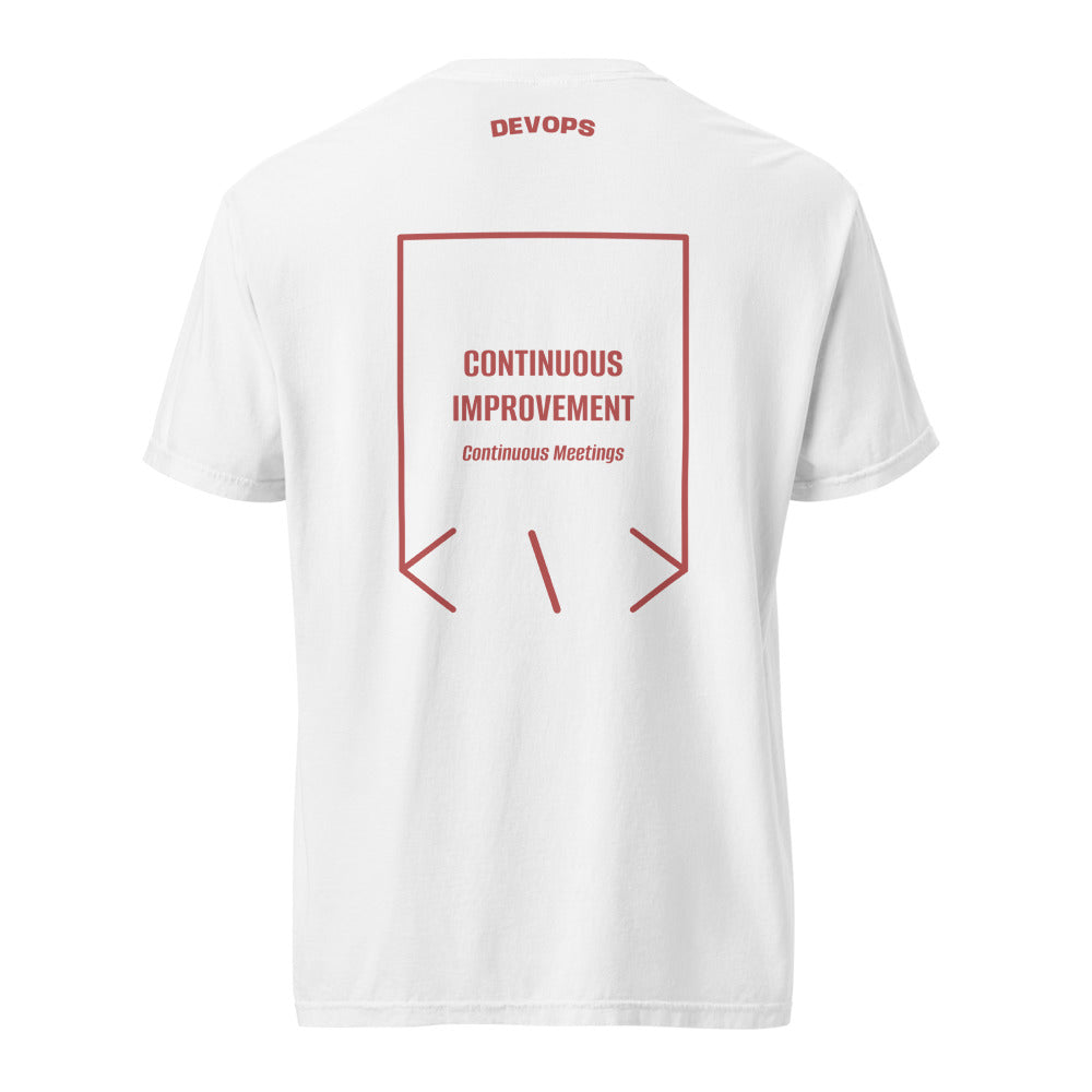 Continuous Improvement — White Crimson back mockup