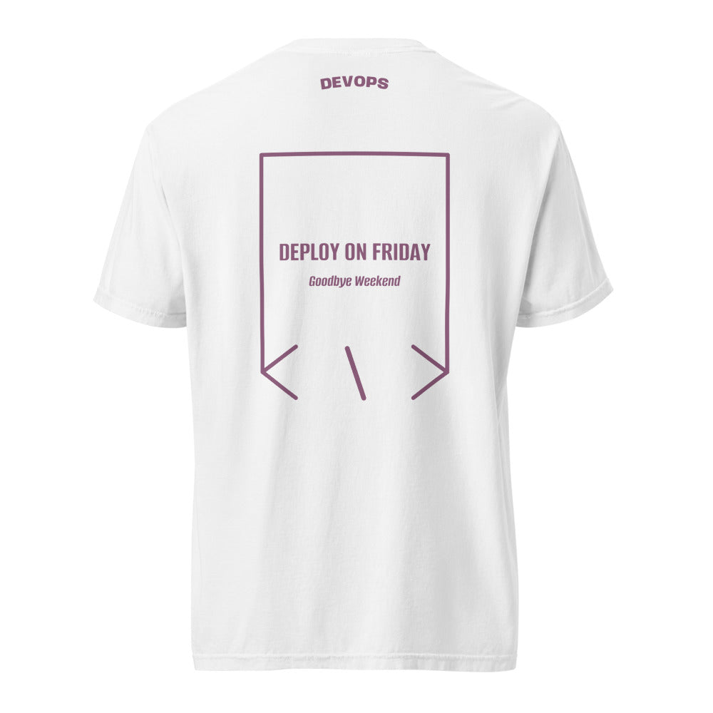 Deploy On Friday — White Berry back mockup