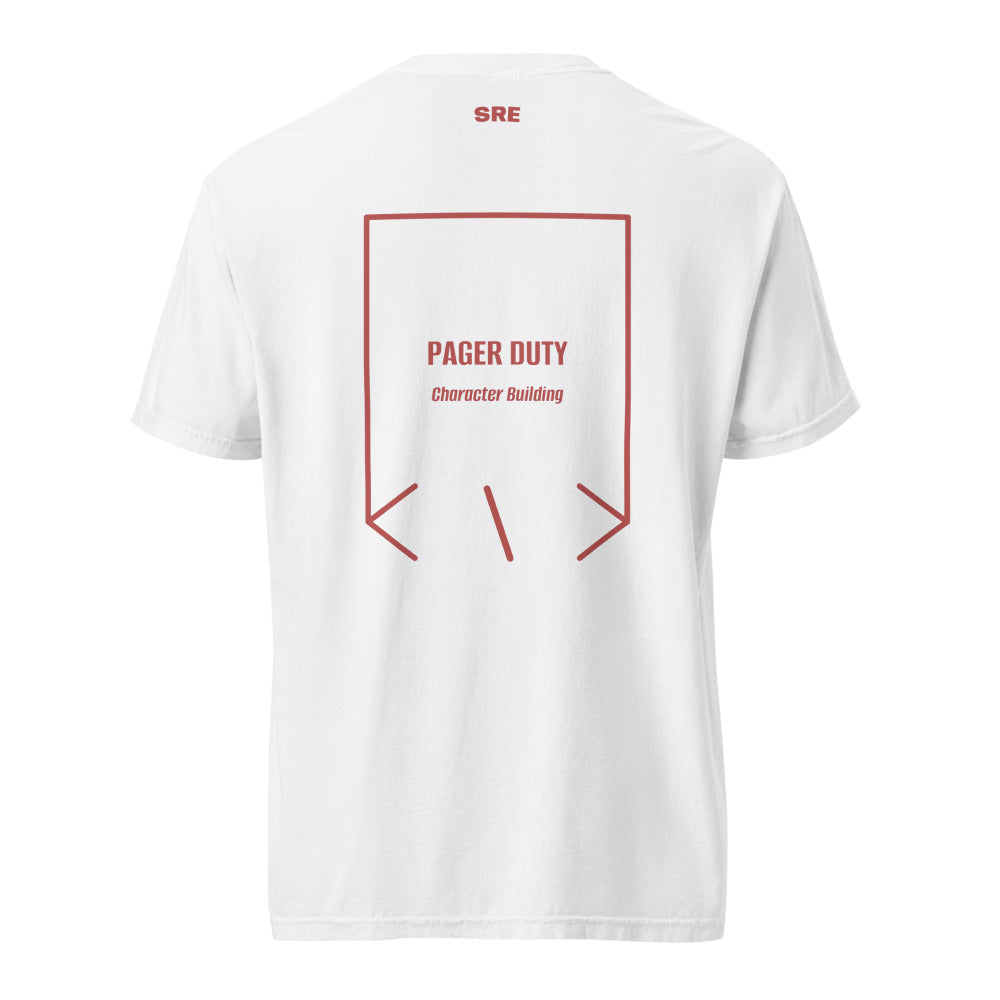 Pager Duty — White Crimson back mockup