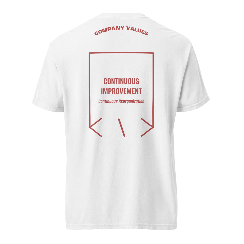 Continuous Improvement — White Crimson back mockup