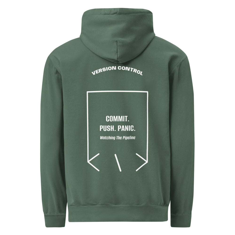Commit. Push. Panic. — Blue Spruce White back mockup