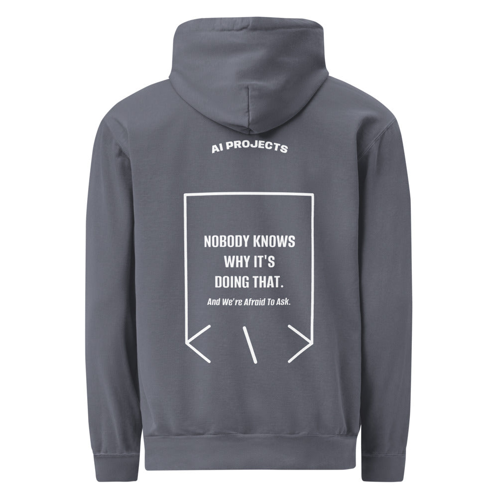 Nobody Knows Why It's Doing That. — Denim White back mockup