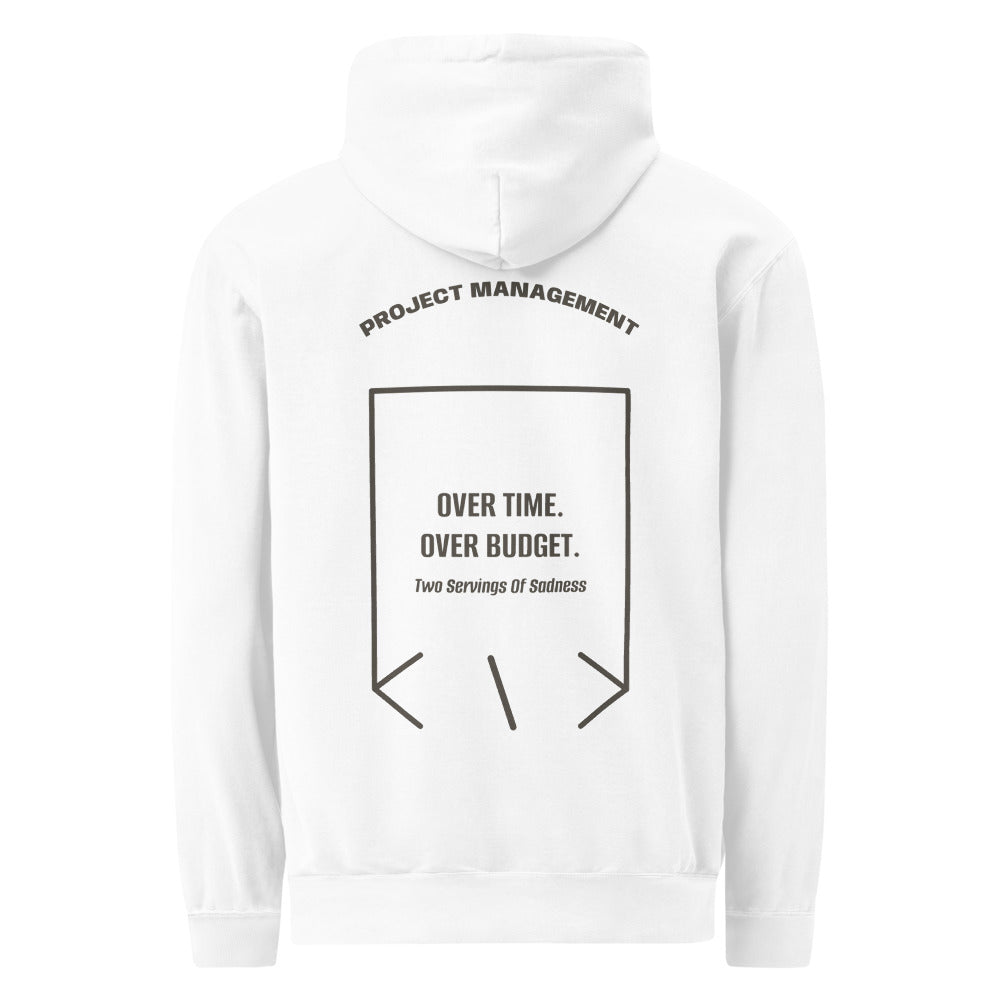 Over Time. Over Budget. — White Pepper back mockup