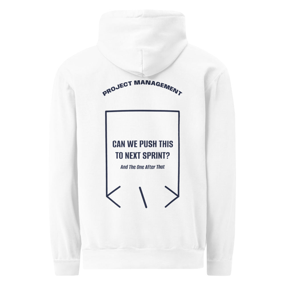 Can We Push This To Next Sprint? — White True Navy back mockup