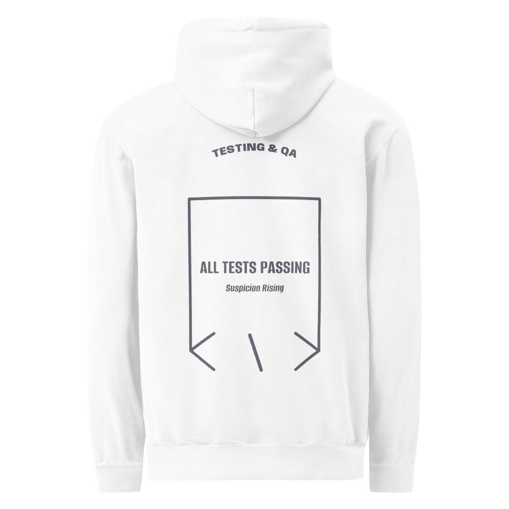 All Tests Passing — White Denim back mockup