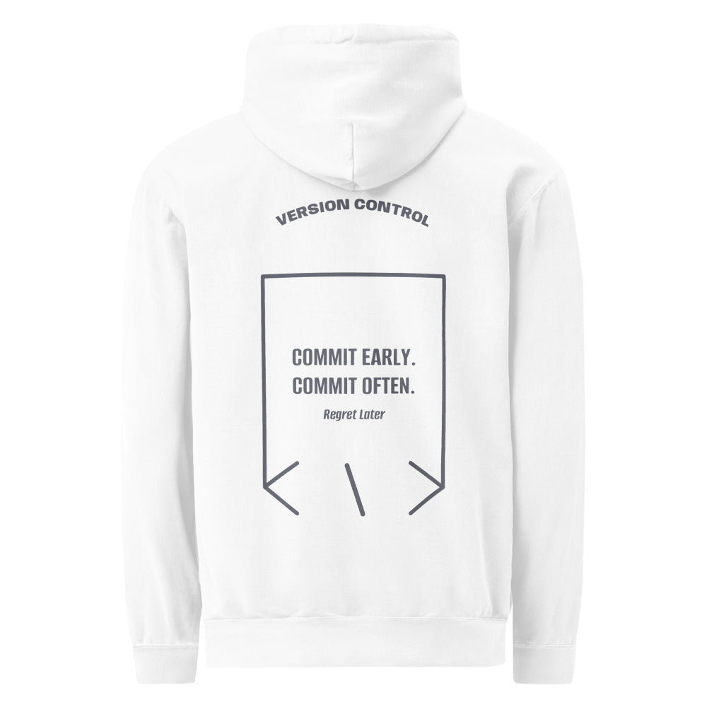 Commit Early. Commit Often. — White Denim back mockup