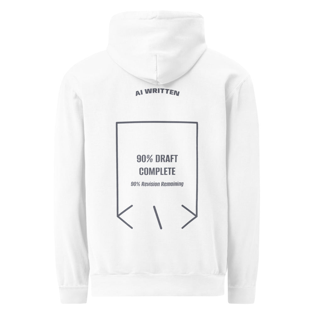 90% Draft Complete — White Denim back mockup