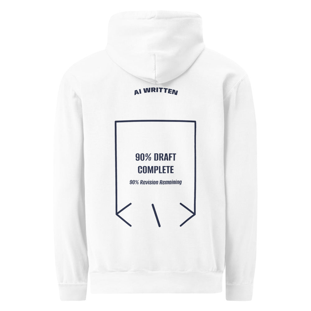90% Draft Complete — White True Navy back mockup