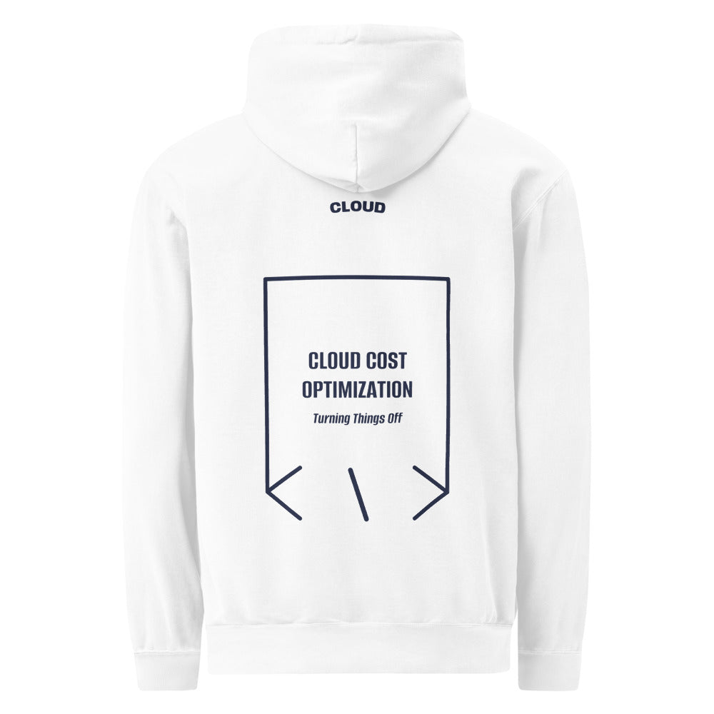Cloud Cost Optimization — White True Navy back mockup